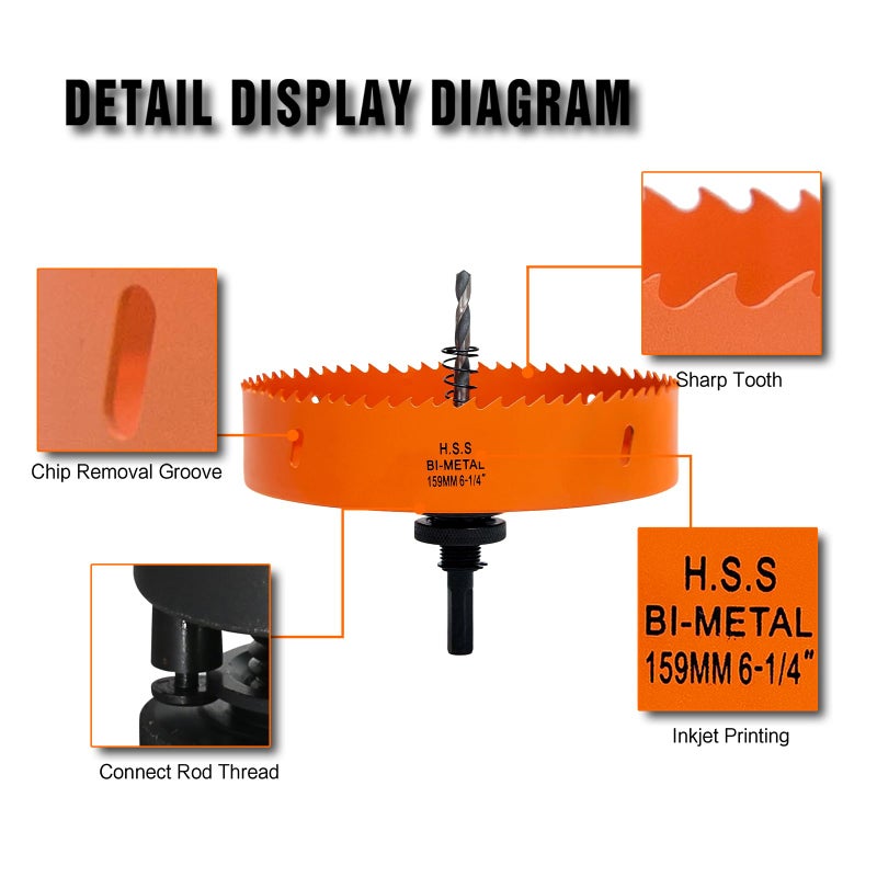 VIKITON 6-1/4 Hole Saw for Recessed Lights  6.25 Inch Hole Cutter with Dust Bowl Catcher for Led Recessed Lighting 6 Inch and Wood Metal Drywall  Bi-Metal Construction - Image 4